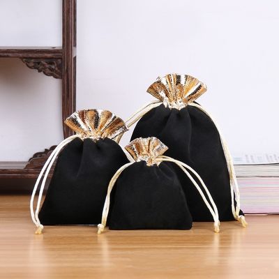 Sac d'emballage en velours de luxe sur mesure pour bijoux et cosmétiques
