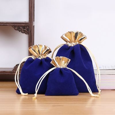 Sac d'emballage en velours de luxe sur mesure pour bijoux et cosmétiques