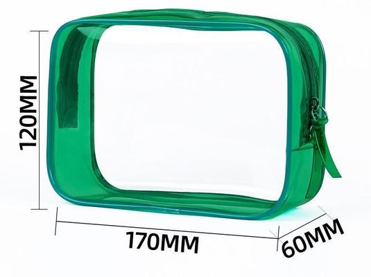 Logo personnalisé Sac de maquillage en PVC transparent Petit sac de toilettes pour femmes Double fermeture à glissière
