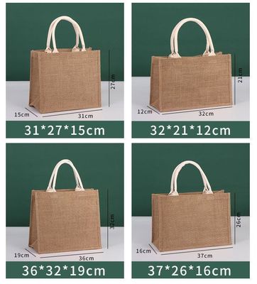 Sac de jute accepté OEM/ODM avec logo personnalisé pour les achats écologiques réutilisables sur la plage