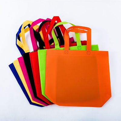 Coloriage sac de magasinage non tissé avec imprimante de logo sur mesure et revêtement en polyester