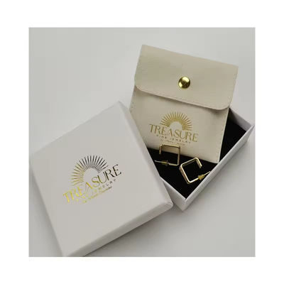 Imprimer le logo bijoux Package Microfibre Snap Button Sacs à sacs avec insertion Pad/carte