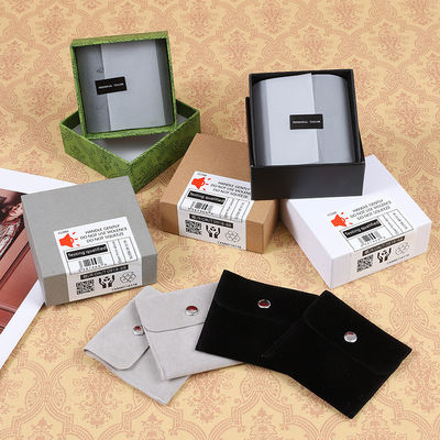 Imprimer le logo bijoux Package Microfibre Snap Button Sacs à sacs avec insertion Pad/carte