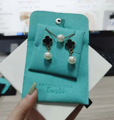 Imprimer le logo bijoux Package Microfibre Snap Button Sacs à sacs avec insertion Pad/carte