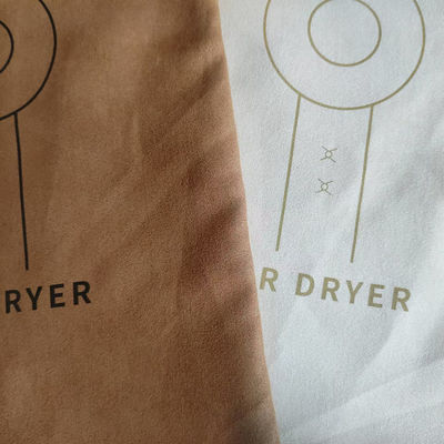 Logo personnalisé imprimé Sac à corde de suède pour protéger le sèche-cheveux de l'hôtel de la poussière