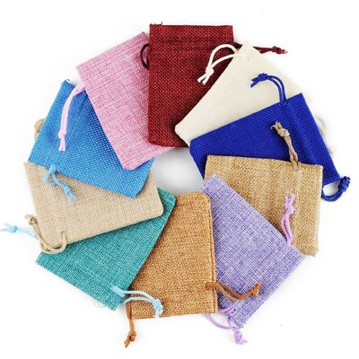 Sac à cordes en lin imprimé sur mesure pour bijoux et stockage de produits numériques