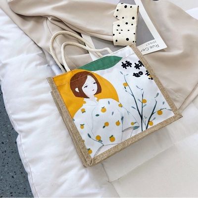 2024 Coréen Ins Simple étudiant dessin animé sacs à main en toile dames mini sacs à main pour les filles