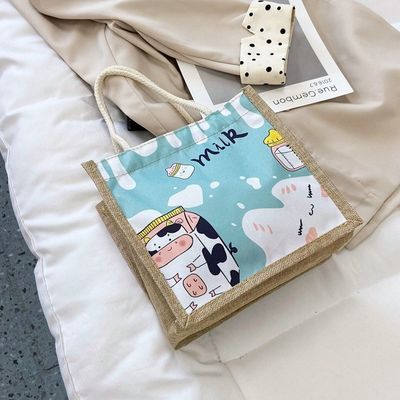 2024 Coréen Ins Simple étudiant dessin animé sacs à main en toile dames mini sacs à main pour les filles