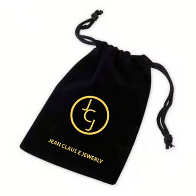 Design petit luxe poussière velours bijoux de la corde à tirer sac d'emballage et boîte avec logo