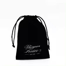 Design petit luxe poussière velours bijoux de la corde à tirer sac d'emballage et boîte avec logo