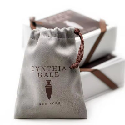 Design petit luxe poussière velours bijoux de la corde à tirer sac d'emballage et boîte avec logo