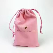 Design petit luxe poussière velours bijoux de la corde à tirer sac d'emballage et boîte avec logo