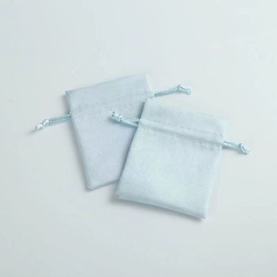 Acceptable OEM/ODM Sac à cordes en velours bleu clair personnalisé pour l'organisation de bijoux