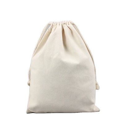 Logo personnalisé Sac à cordes en coton pour emballage écologique réutilisable de petite taille