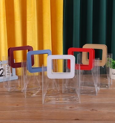 Logo personnalisé Accepté PVC sac à dos en plastique transparent avec poignée de découpe sous pression