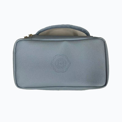 Sac de maquillage en cuir imperméable à l'eau Sac de toilettes en cuir à la mode Sac intérieur portable plat Sac cosmétique sur mesure pour femmes