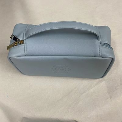 Sac de maquillage en cuir imperméable à l'eau Sac de toilettes en cuir à la mode Sac intérieur portable plat Sac cosmétique sur mesure pour femmes