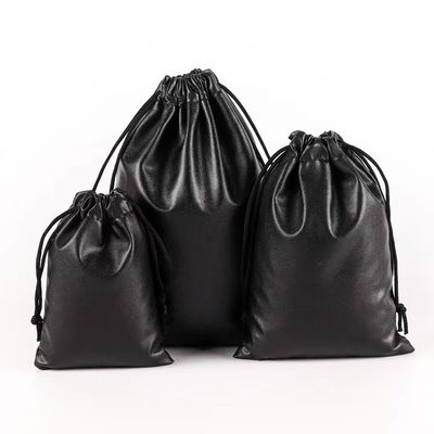 Logo personnalisé PU cuir imperméable à l'eau sac à cordes pour bijoux et cadeaux emballage