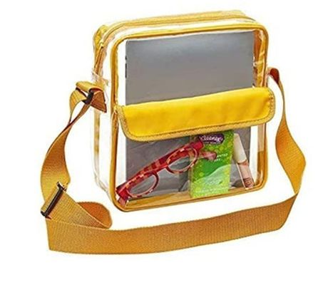 Logo personnalisé Clair Rouge DST Stade Sac de messagerie Crossbody avec bande de broderie tissée