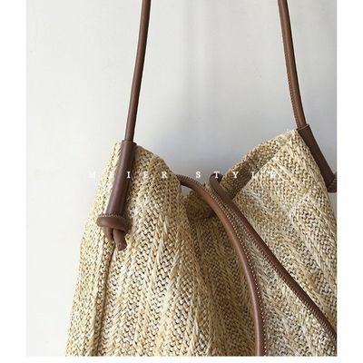 Polyester revêtement à la main sac à paille tissé grand sac à main épaule crossbody sac pour les femmes
