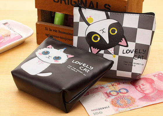 Couleur personnalisée écouteur étanche Stockage de pièces de monnaie en plastique sac à main pour clé de chat mignon