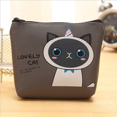 Couleur personnalisée écouteur étanche Stockage de pièces de monnaie en plastique sac à main pour clé de chat mignon