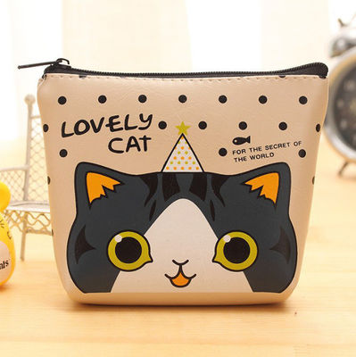 Couleur personnalisée écouteur étanche Stockage de pièces de monnaie en plastique sac à main pour clé de chat mignon