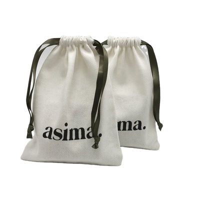 Sacoche à cordes en coton Twill écologique pour emballage cadeau de bijoux de couleur personnalisée