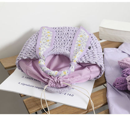 2024 Voyage d'été sur la plage Sac tissé à fermeture ouverte et sac à main de paille femme