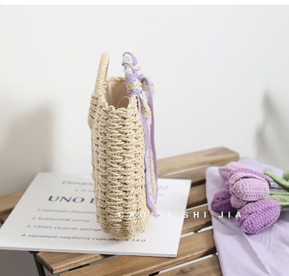 2024 Voyage d'été sur la plage Sac tissé à fermeture ouverte et sac à main de paille femme