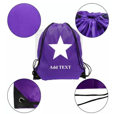 Sacs à cordes en coton de couleur personnalisés de taille moyenne pour les sports et les activités de plein air