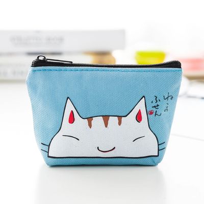 Un sac cosmétique en maquillage en coton rose coréen avec logo fermeture à glissière