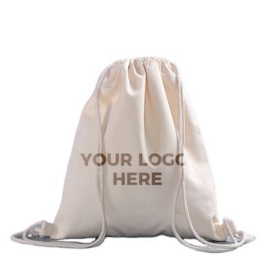 Sac à dos à cordes en coton avec imprimante et marque de logo personnalisé