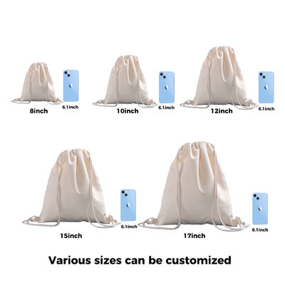 Sac à dos à cordes en coton avec imprimante et marque de logo personnalisé