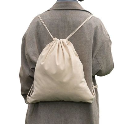 Sac à dos à cordes en coton avec imprimante et marque de logo personnalisé