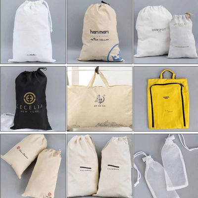 Sac à dos à cordes en coton avec imprimante et marque de logo personnalisé