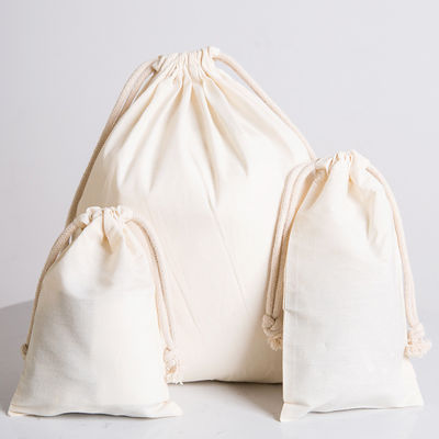 Sac à poussière en coton naturel à corde à tirer avec tissu imperméable pour sac scolaire