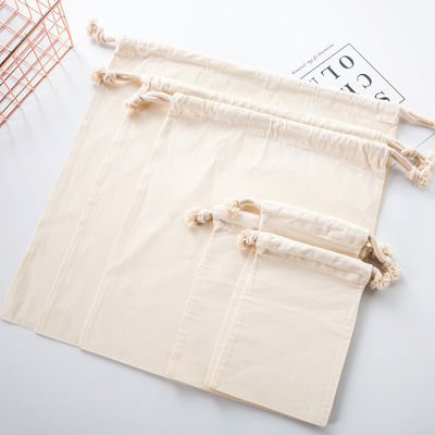Sac à poussière en coton naturel à corde à tirer avec tissu imperméable pour sac scolaire