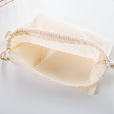 Sac à poussière en coton naturel à corde à tirer avec tissu imperméable pour sac scolaire