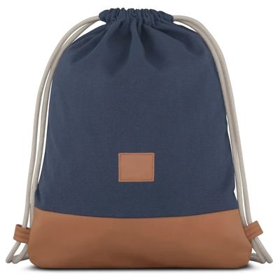 Logo personnalisé Sac à cordes en tissu de coton à boucle douce pour le gymnase et les activités de plein air
