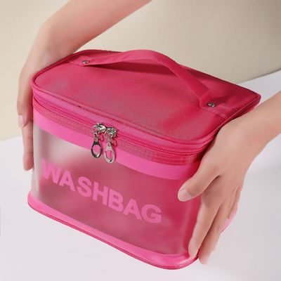 Logo personnalisé Sac de maquillage transparent en PVC pour les produits de toilette de voyage et l'organisation cosmétique