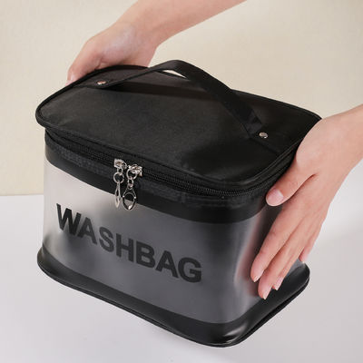 Logo personnalisé Sac de maquillage transparent en PVC pour les produits de toilette de voyage et l'organisation cosmétique