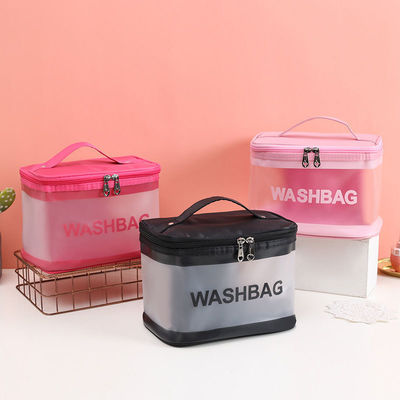 Logo personnalisé Sac de maquillage transparent en PVC pour les produits de toilette de voyage et l'organisation cosmétique