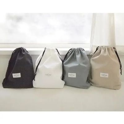 Sac à cordes en coton en toile de couleur personnalisé avec double corde