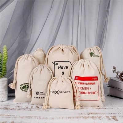 Logo personnalisé accepté 100% coton organique sac en toile pour emballage cadeau personnalisé