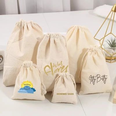 Logo personnalisé accepté 100% coton organique sac en toile pour emballage cadeau personnalisé