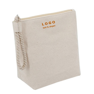 OEM/ODM Acceptable Sac de maquillage en coton Calico avec fermeture à glissière pour les voyages naturels recyclés