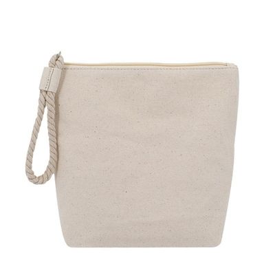 OEM/ODM Acceptable Sac de maquillage en coton Calico avec fermeture à glissière pour les voyages naturels recyclés