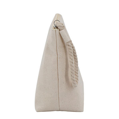 OEM/ODM Acceptable Sac de maquillage en coton Calico avec fermeture à glissière pour les voyages naturels recyclés