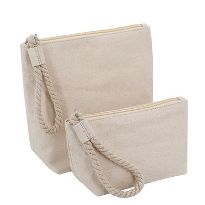 OEM/ODM Acceptable Sac de maquillage en coton Calico avec fermeture à glissière pour les voyages naturels recyclés